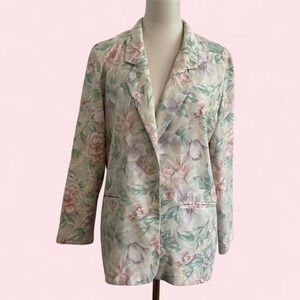 Vintage Jaclyn Smith pastel‎ floral blazer medium